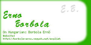 erno borbola business card